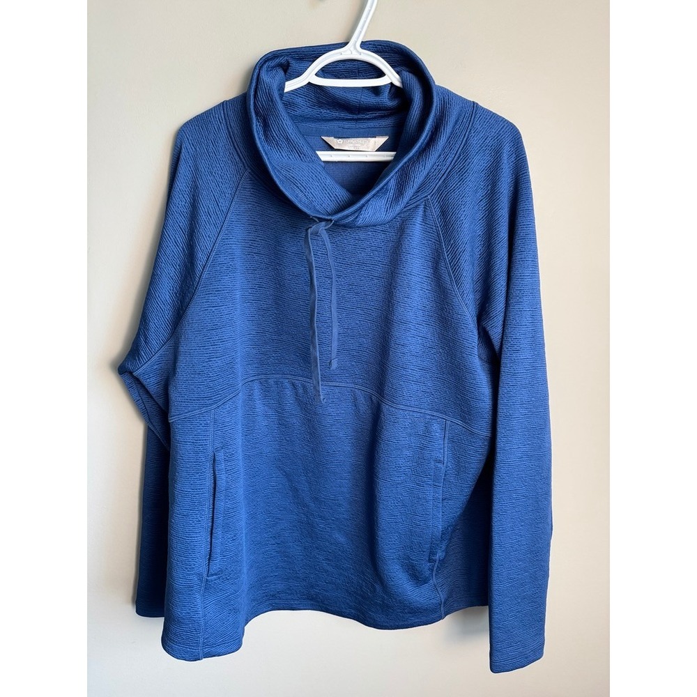 Tuff Athletics Cowl Neck Pullover Womens XXL Blue Athleisure Comfy School Campus